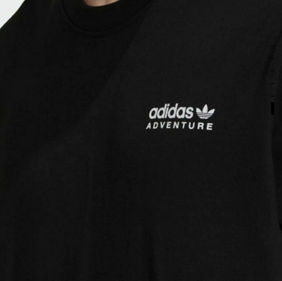 adidas Originals Adventure Mountain Back Men's T-shirt Black White - Picture 3 of 9